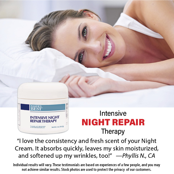 baker's best intensive night repair therapy cream for skin recovery