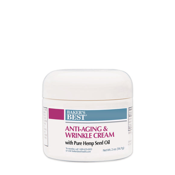 Baker's Best Anti-Aging and Wrinkle Cream with 100% Pure Hemp Seed Oil