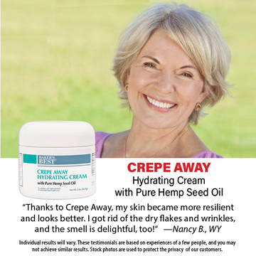 Baker's Best Crepe Away Hydrating Cream with 100% Pure Hemp Seed Oil