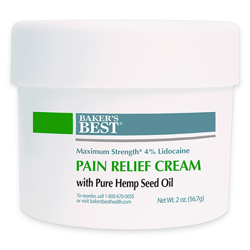 Maximum Strength Lidocaine Pain Relief Cream with Pure Hemp Seed Oil